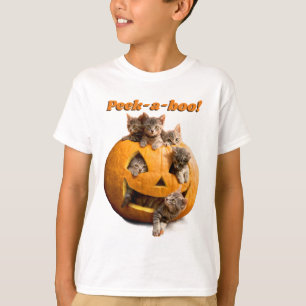 Camiseta Gatinhos no Jack-o-Lanterna