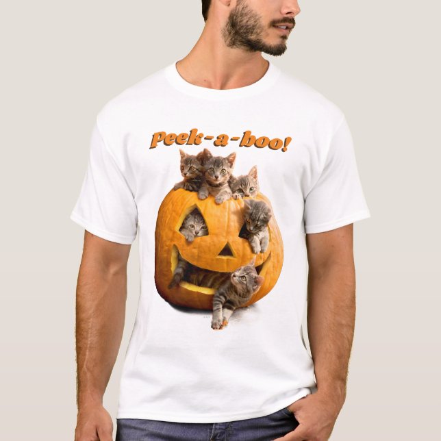 Camiseta Gatinhos no Jack-o-Lanterna (Frente)