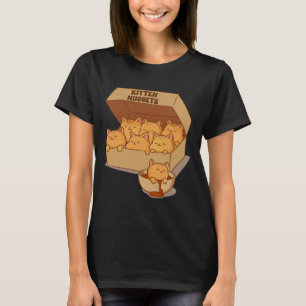 Camiseta Gatinhos Nuggets Comida Fofo-de-gato