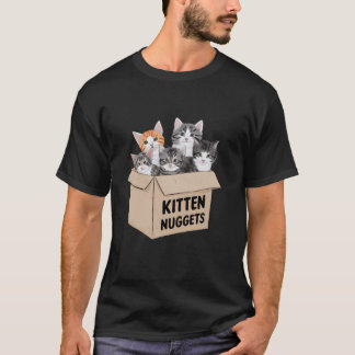Camiseta Gatinhos Nuggets Engraçados Comida Pun Gatinho Pin