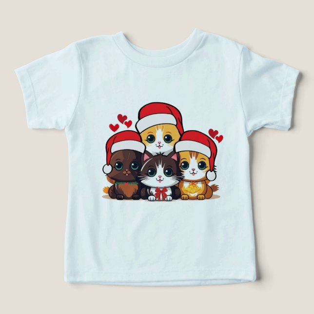 Camiseta Gatinhos papais noeis (Design frontal)