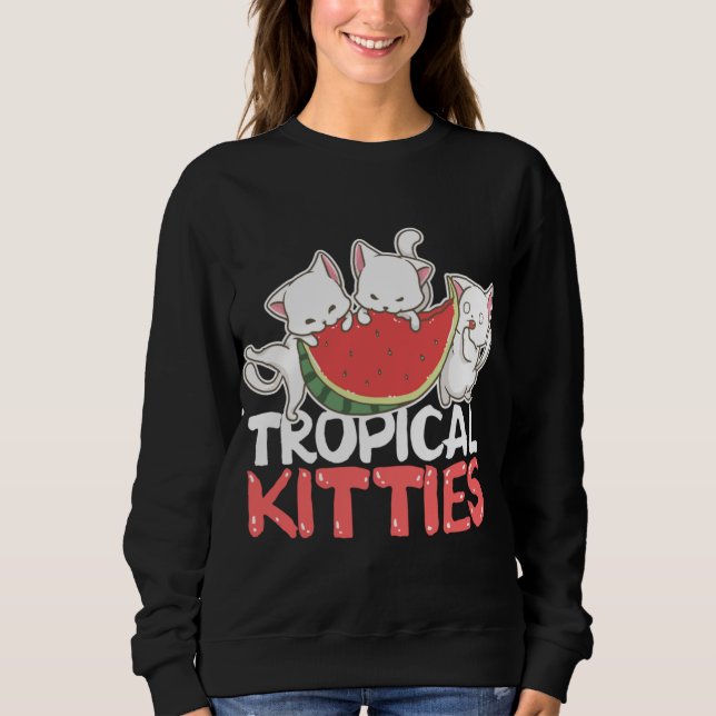Camiseta Gatinhos Tropicais Funny Cat Kitten Melancia (Frente)