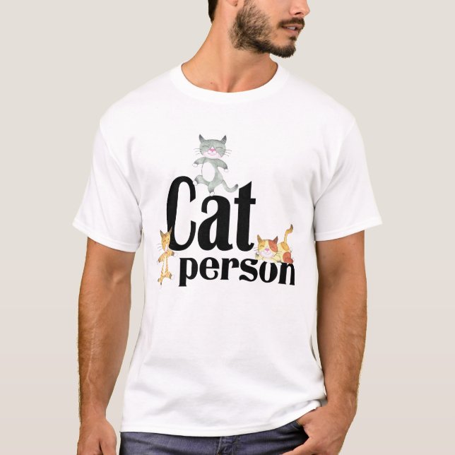 Camiseta Gatinhos Whimsical de Cat Person (Frente)