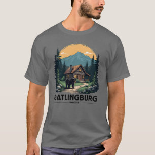 Camiseta Gatlinburg Tennessee Cabin e Black Bear