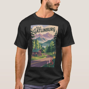 Camiseta Gatlinburg Tennessee Cabin Viagem Art Vintage