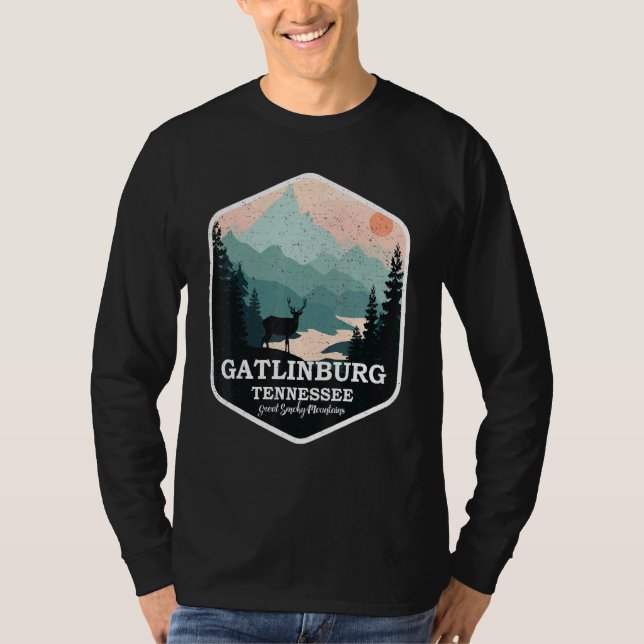 Camiseta Gatlinburg Tennessee Excelente Montanhas Enfumaçad (Frente)