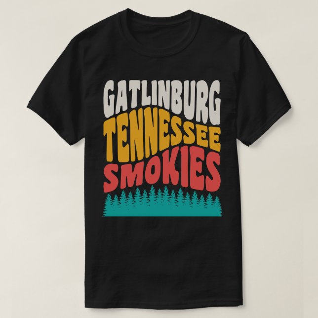 Camiseta Gatlinburg Tennessee Excelente Montanhas Enfumaçad (Frente do Design)