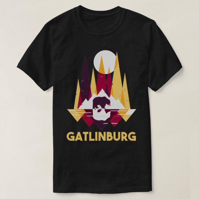 Camiseta Gatlinburg Tennessee Excelente TN MOuntain Blac (Frente do Design)