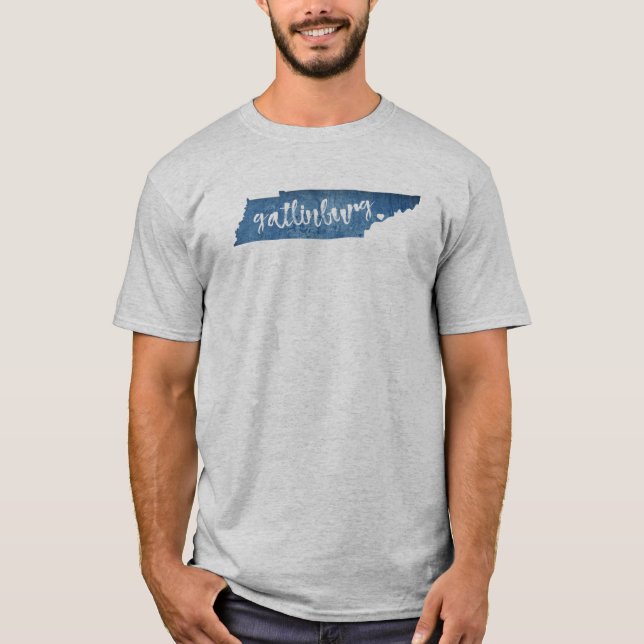 Camiseta Gatlinburg Tennessee Wood Grain (Frente)
