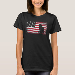 Camiseta Gato 4 de Julho Bandeira Americana EUA América Gat