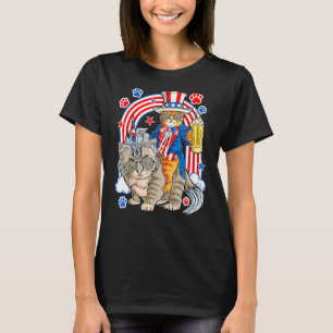 Camiseta Gato 4 De Julho De Óculos E Unicórnio Meowica Com