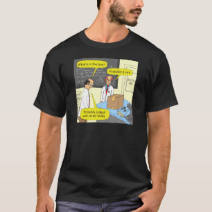 Camiseta gato 505 em desenhos animados da física da caixa