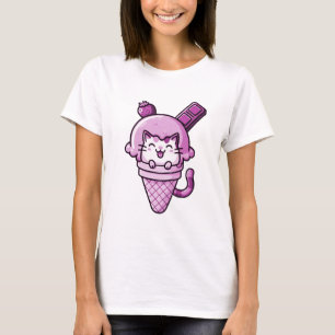 Camiseta Gato a Rosa Cone