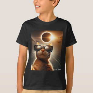 Camiseta Gato A Tomar Uma Selfie Com O Solar 2024 Eclipse W