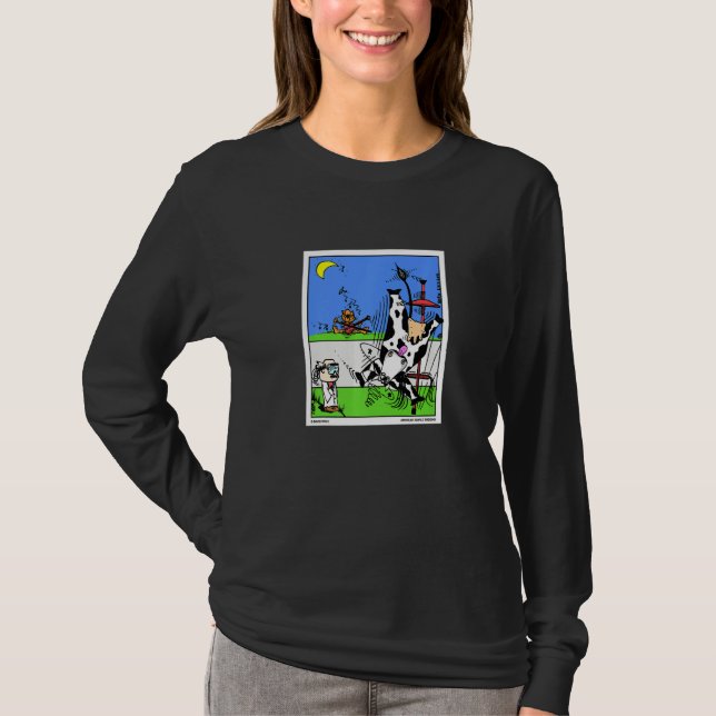 Camiseta Gato, A Vaca Dentada Passa Novamente Sobre A Lua (Frente)