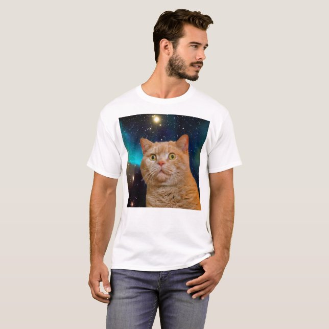 Camiseta Gato a ver o espaço (Frente Completa)
