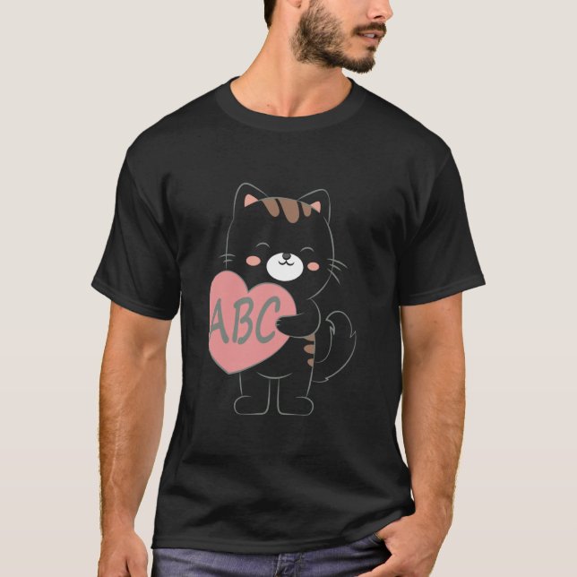 Camiseta Gato ABC com Coração (Frente)