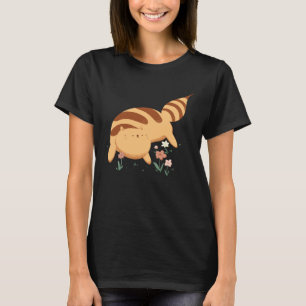 Camiseta Gato Abelha Listrado Amarelo Fofo Com Flores