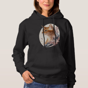 Camiseta Gato Abissínio Floral Flor de Cerejeira Japonesa