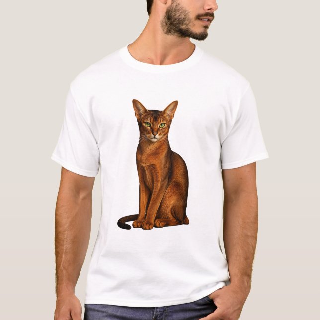 Camiseta Gato Abissínio Vintage | Presente Único p (Frente)