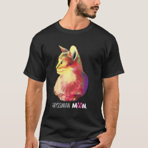 Camiseta Gato Abissino Colorido Mãe Gatinhos Engraçados Lad