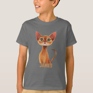 Camiseta Gato Abissino Laranja Adorável Personalizado