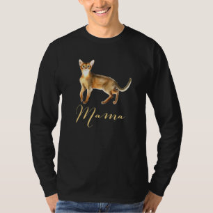 Camiseta Gato Abissino Mamã Gato Mãe Mamãe Gato Presente Ga