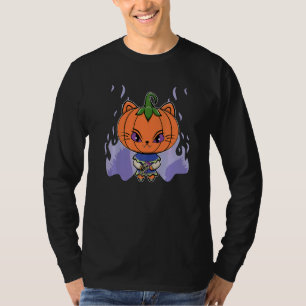 Camiseta Gato Abobora Fofinho E Felino De Pizza De Terror P