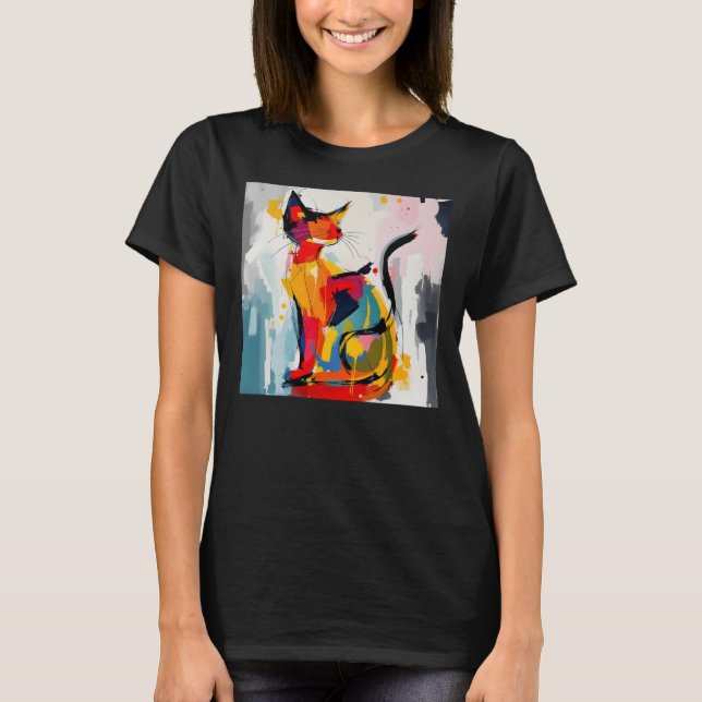 Camiseta Gato Abstrato (Frente)