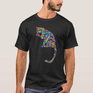 Camiseta Gato Abstrato Cromático Aquarela Gatos Arte Gatinh