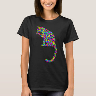 Camiseta Gato Abstrato Cromático Aquarela Gatos Gatinhos Ad