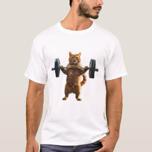 Camiseta Gato Academia Forte para Amantes de Fitne