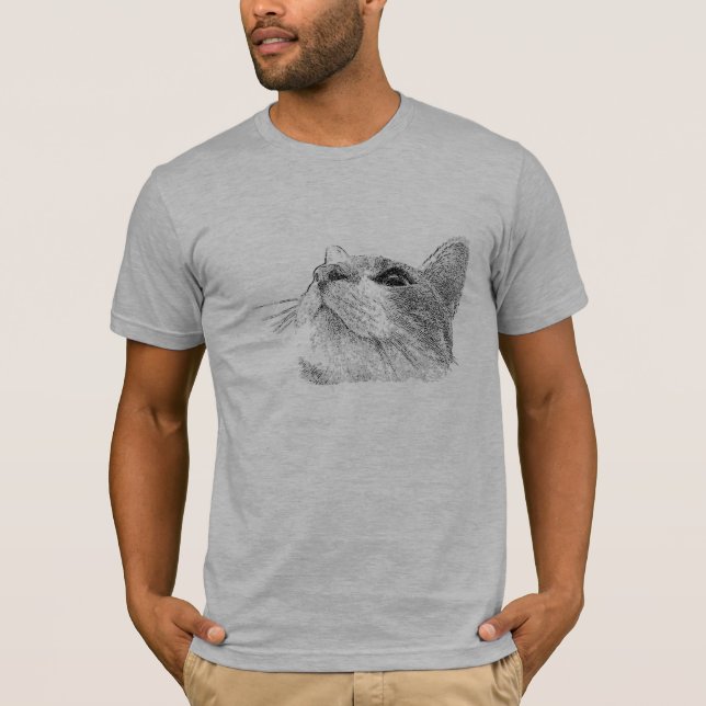 Camiseta Gato acima do T nas luzes (Frente)