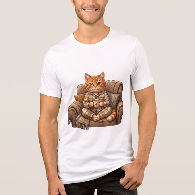 Camiseta Gato Aconchegante da Hora do Chá (Frente)