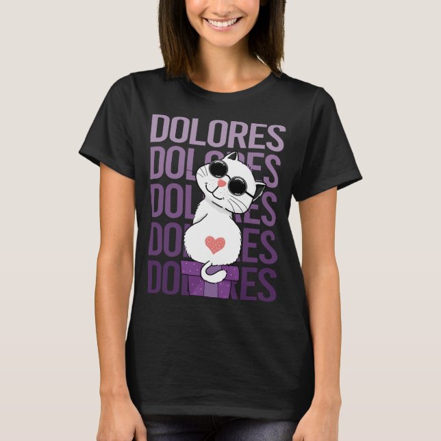 Camiseta Gato Adorável - Nome Dolores (Frente)