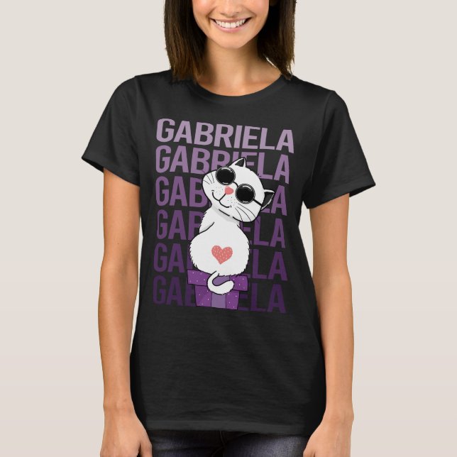 Camiseta Gato Adorável - Nome Graciela (Frente)