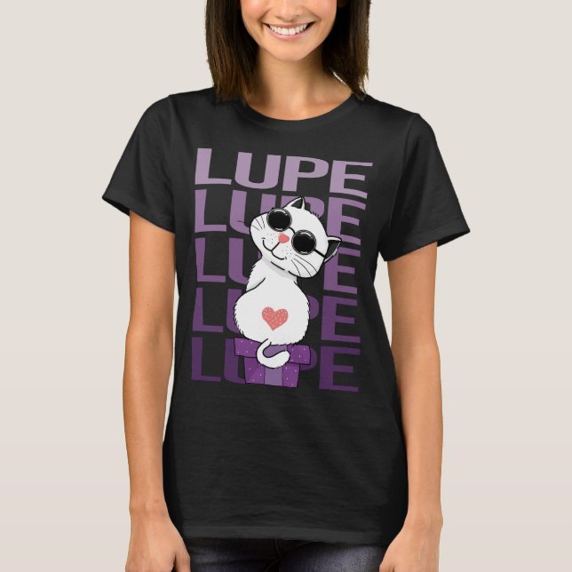 Camiseta Gato Adorável - Nome Lupe (Frente)
