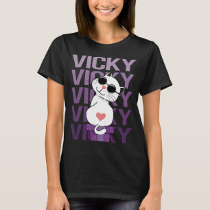 Camiseta Gato Adorável - Nome Vicky