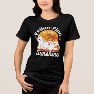 Camiseta Gato Adorável Relaxando no Sol - Pet de Verão