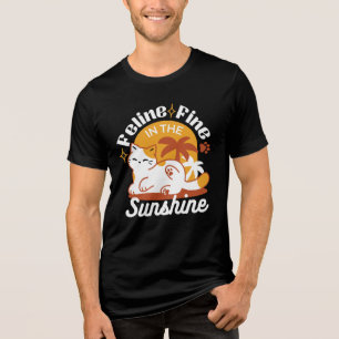 Camiseta Gato Adorável Relaxando no Sol - Pet de Verão