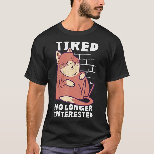 Camiseta Gato Adormecido Cansado e Sem Interesse (Frente)