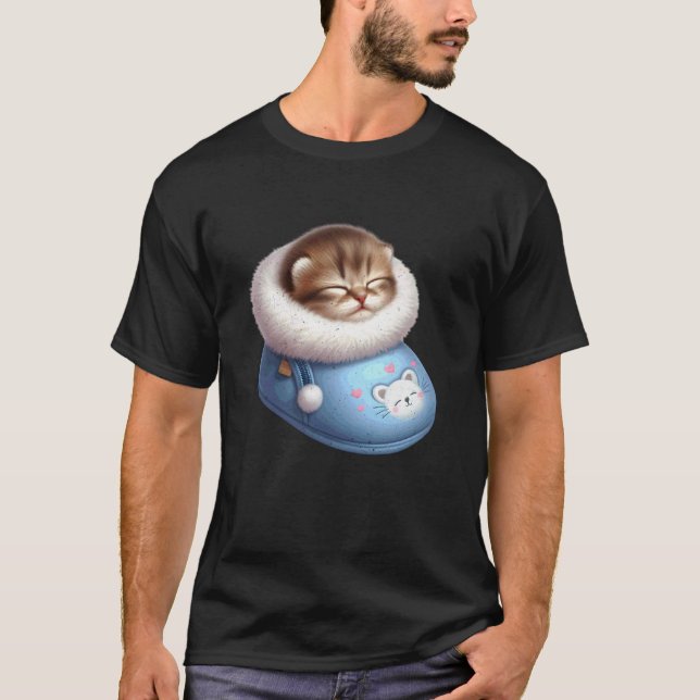 Camiseta Gato Adormecido no Chinelo (Frente)