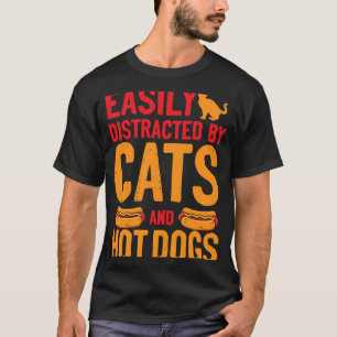 Camiseta Gato Adulto De Cão Quente, Facilmente Distridido P