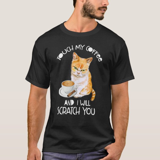 Camiseta Gato Ai Meu Café E Eu Vou Arrancar Você (Frente)