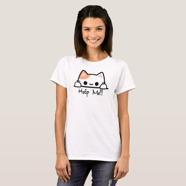 Camiseta Gato Ajuda! (Frente Completa)