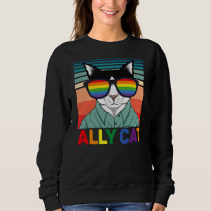 Camiseta Gato Aliado Bandeira do Orgulho LGBT Gay Arco-íris