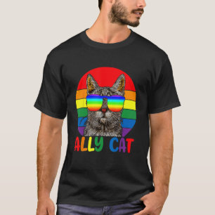 Camiseta Gato Aliado LGBT Seja Gentil Bandeira Gay Arco-Íri