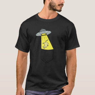 Camiseta Gato Alien Abdução Bolso Acredite Ufo Gatinho Gato