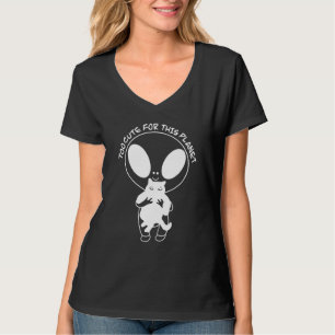 Camiseta Gato Alien OVNI Muito Bonito para este Planeta