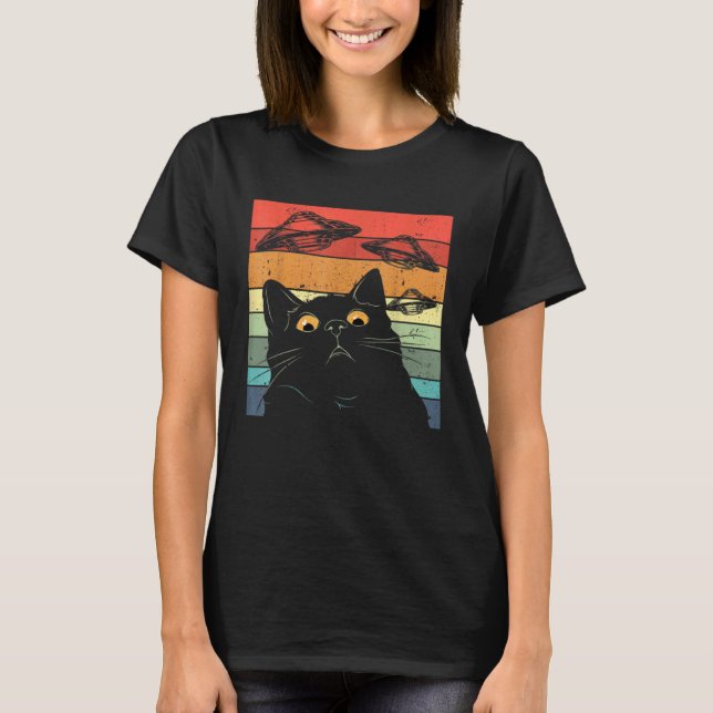 Camiseta Gato Alien UFO (Frente)